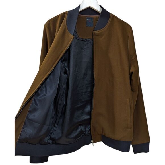 Devred 1902 Men's L Classic Bomber Jacket in Brown & Navy - Picture 3 of 8